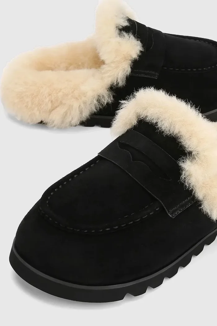Naked Wolfe чехли сабо дамски от велур Corded черни Corded Black