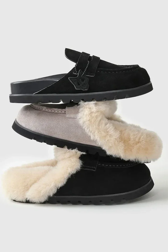 Naked Wolfe чехли сабо дамски от велур Corded черни Corded Black