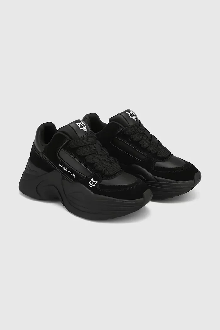 Naked Wolfe Маратонки Temple в черно Temple Black Leather Suede