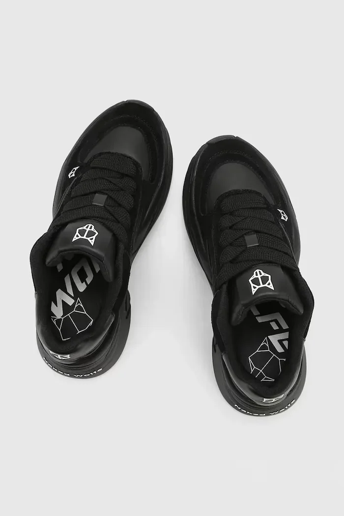Naked Wolfe Маратонки Temple в черно Temple Black Leather Suede