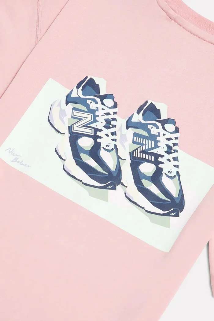 New Balance тениска за деца от памук розова YT62J1FR