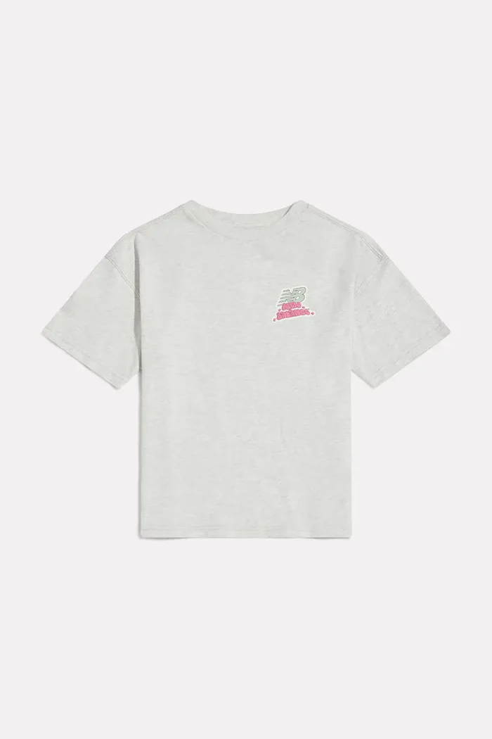 New Balance тениска за деца от памук сива YT62B50F