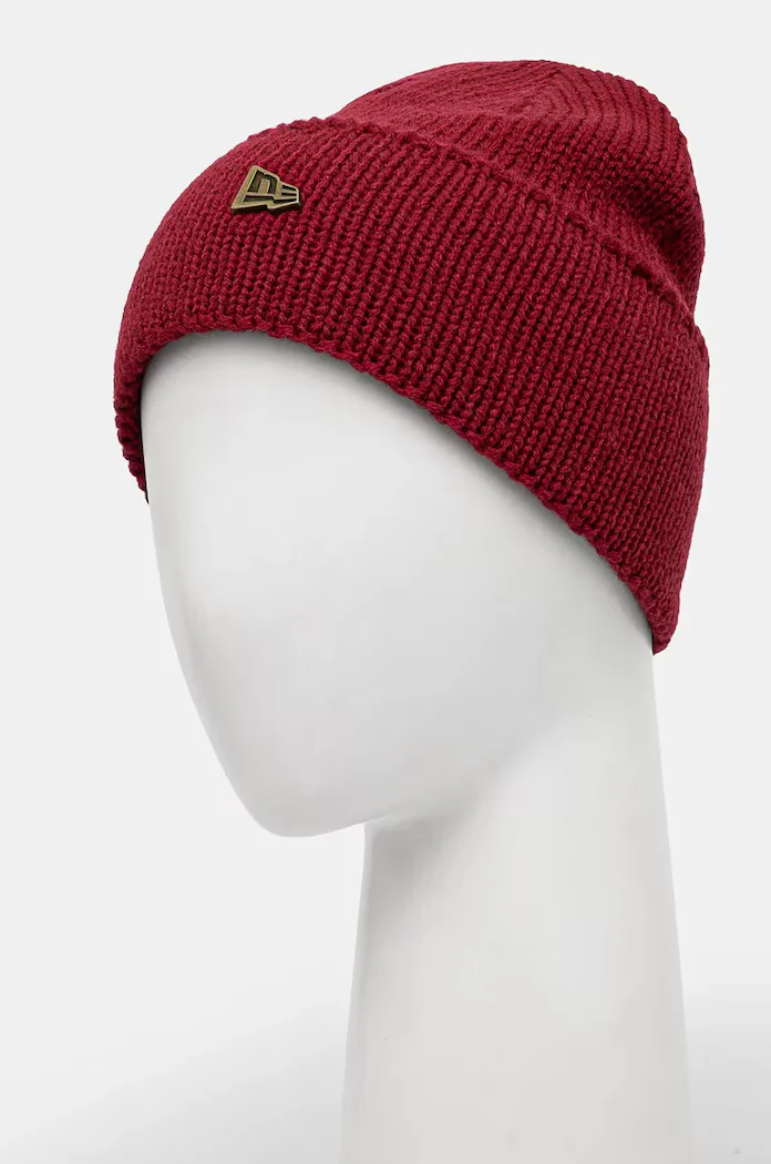 New Era Шапка с вълна WIDE CUFF BEANIE в бордо 60565442