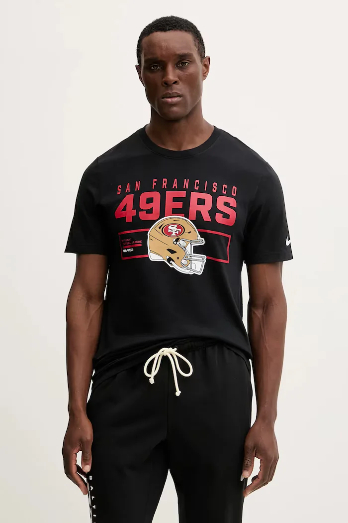 Nike Памучна тениска SS Helmet Essential Tee в черно с принт N199-00A-9B-LQC