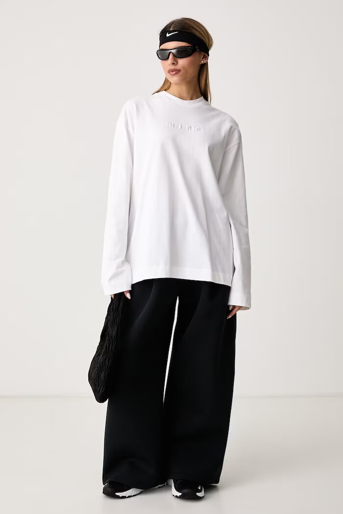 Nike Sportswear блуза с дълги ръкави дамска от памук Luxe бяла IM6441.100