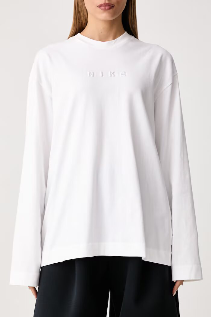 Nike Sportswear блуза с дълги ръкави дамска от памук Luxe бяла IM6441.100
