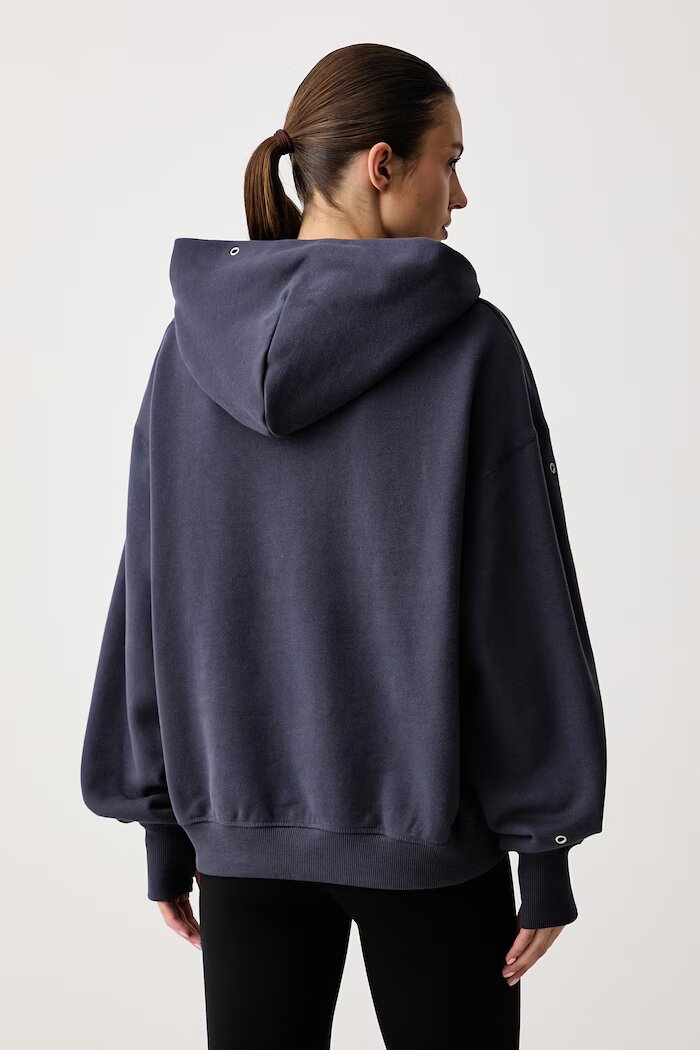 Nike Sportswear суичър с качулка дамски с памук Studio Fleece сив IX7043.013