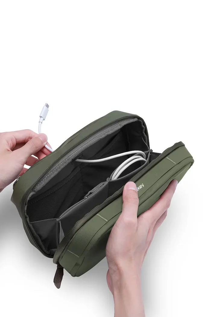 Orbitkey 2в1 органайзер за пътуване Tech Pouch 23 x 14 x 8 cm в зелено