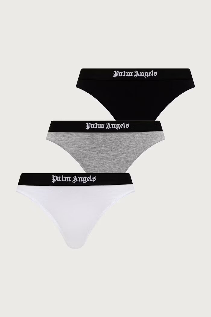 Palm Angels бикини дамски с памук 3 броя бели PLA1UWBT02TR