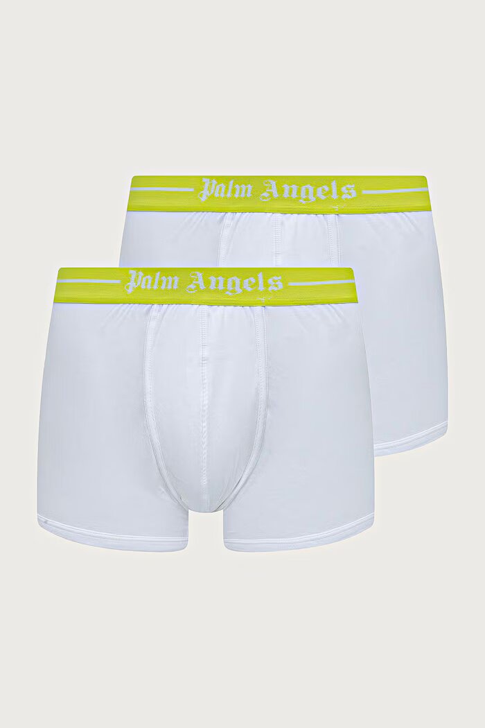 Palm Angels прилепнали боксерки мъжки от памук с еластан 2 броя бели PLA1UMWTR02BI