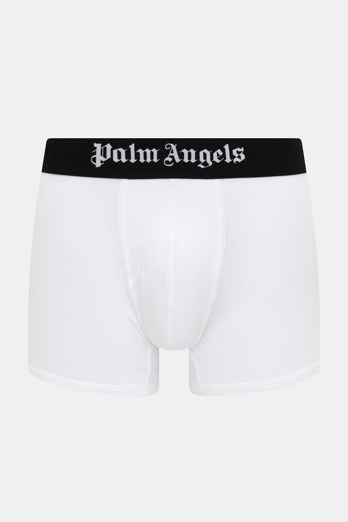 Palm Angels прилепнали боксерки мъжки от памук с еластан 3 броя бели PLA1UMBTR01TR