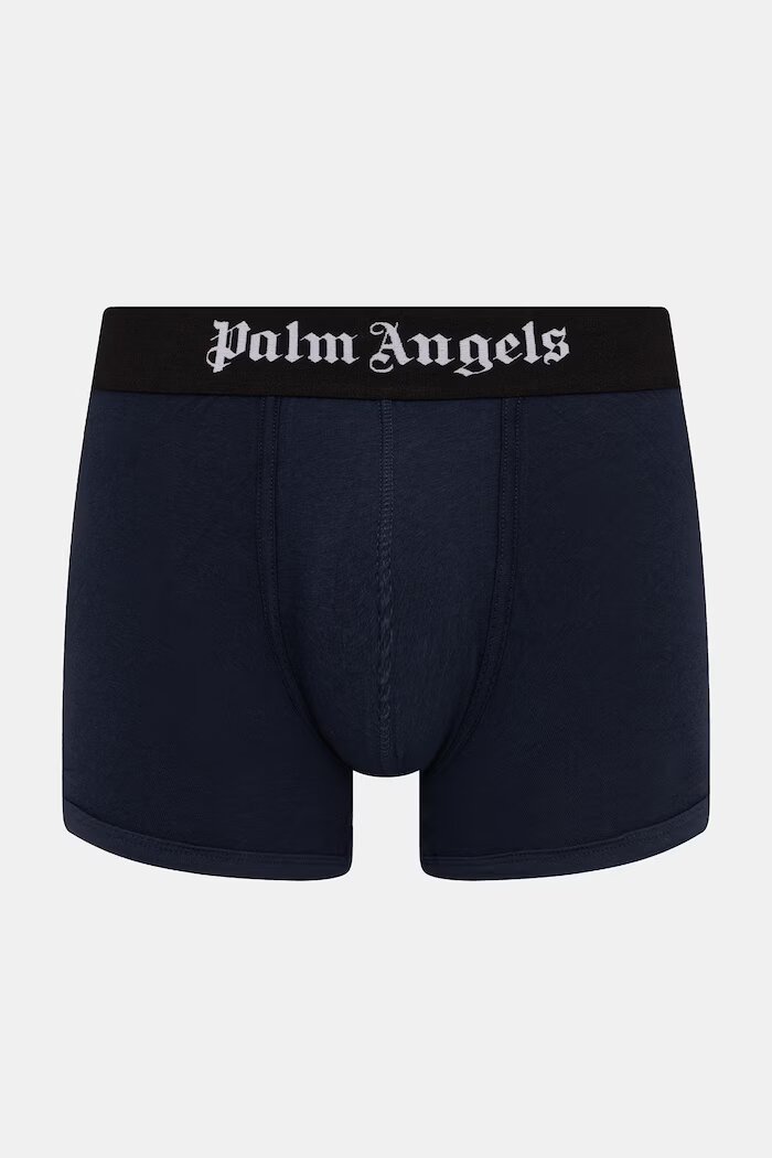 Palm Angels Прилепнали боксерки мъжки от памук с еластан 3 броя тъмносини PLA1UMBTR01TR