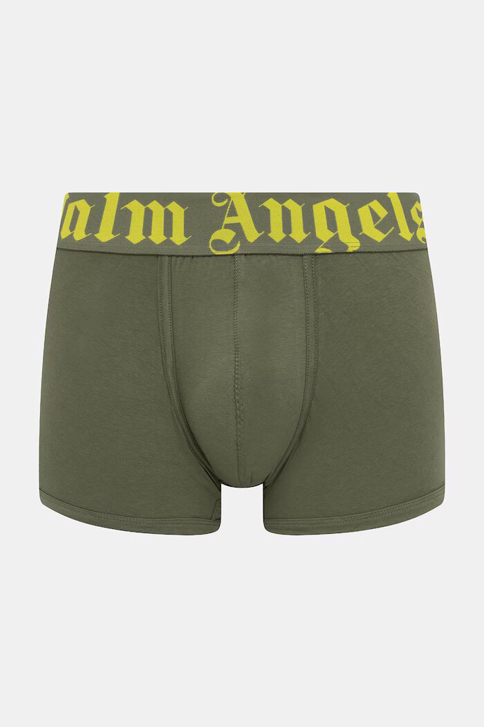 Palm Angels прилепнали боксерки мъжки с памук 2 броя зелени PLA1UMBTR11BI