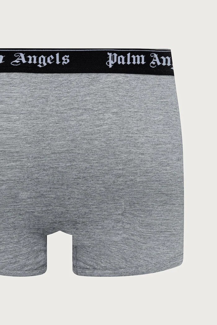 Palm Angels прилепнали боксерки мъжки с памук 3 броя сиви PLA1UMWTR04TR
