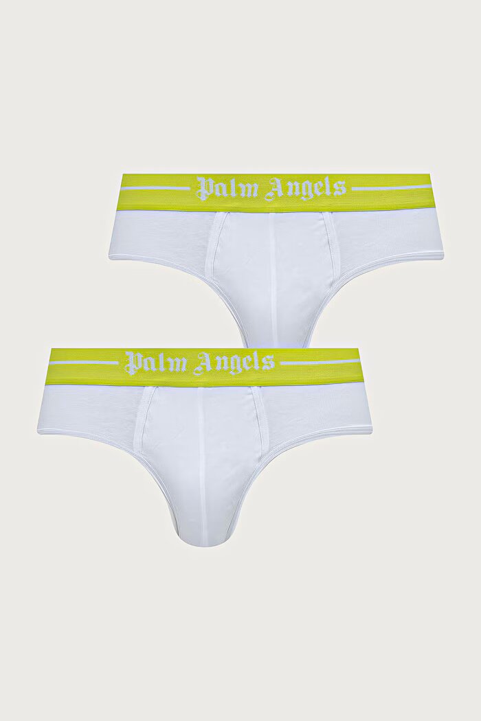 Palm Angels слипове мъжки от памук с еластан 2 броя бели PLA1UMWSP02BI