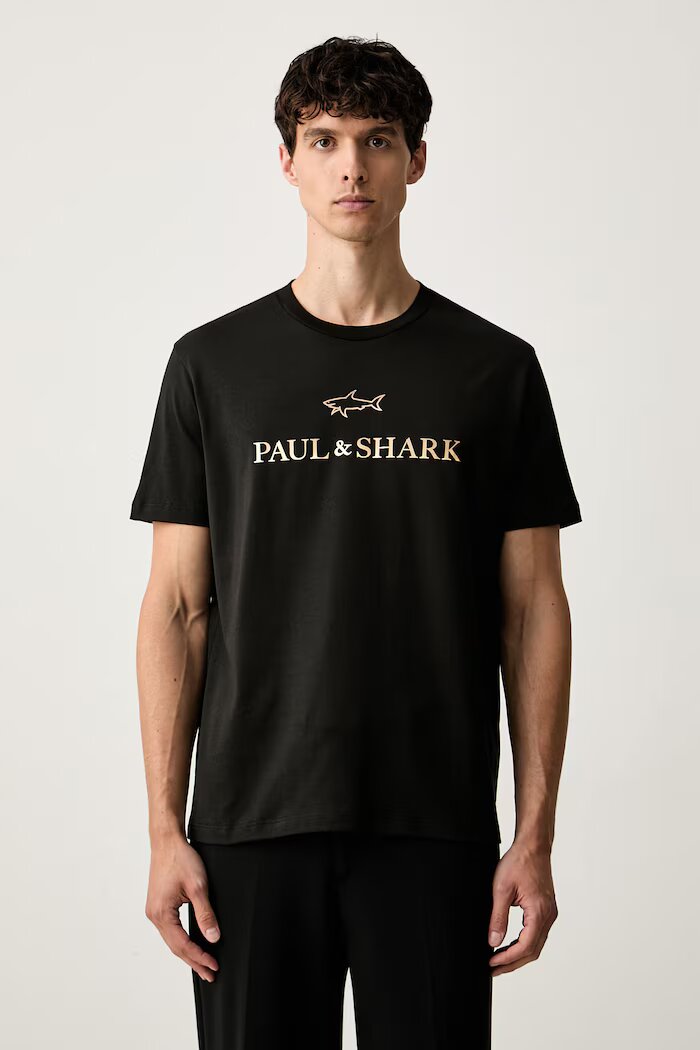 Paul&Shark тениска мъжка от памук Knitwear черна 99311007
