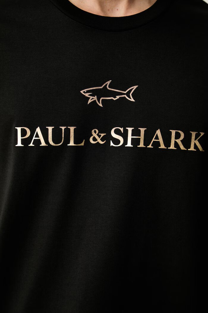 Paul&Shark тениска мъжка от памук Knitwear черна 99311007