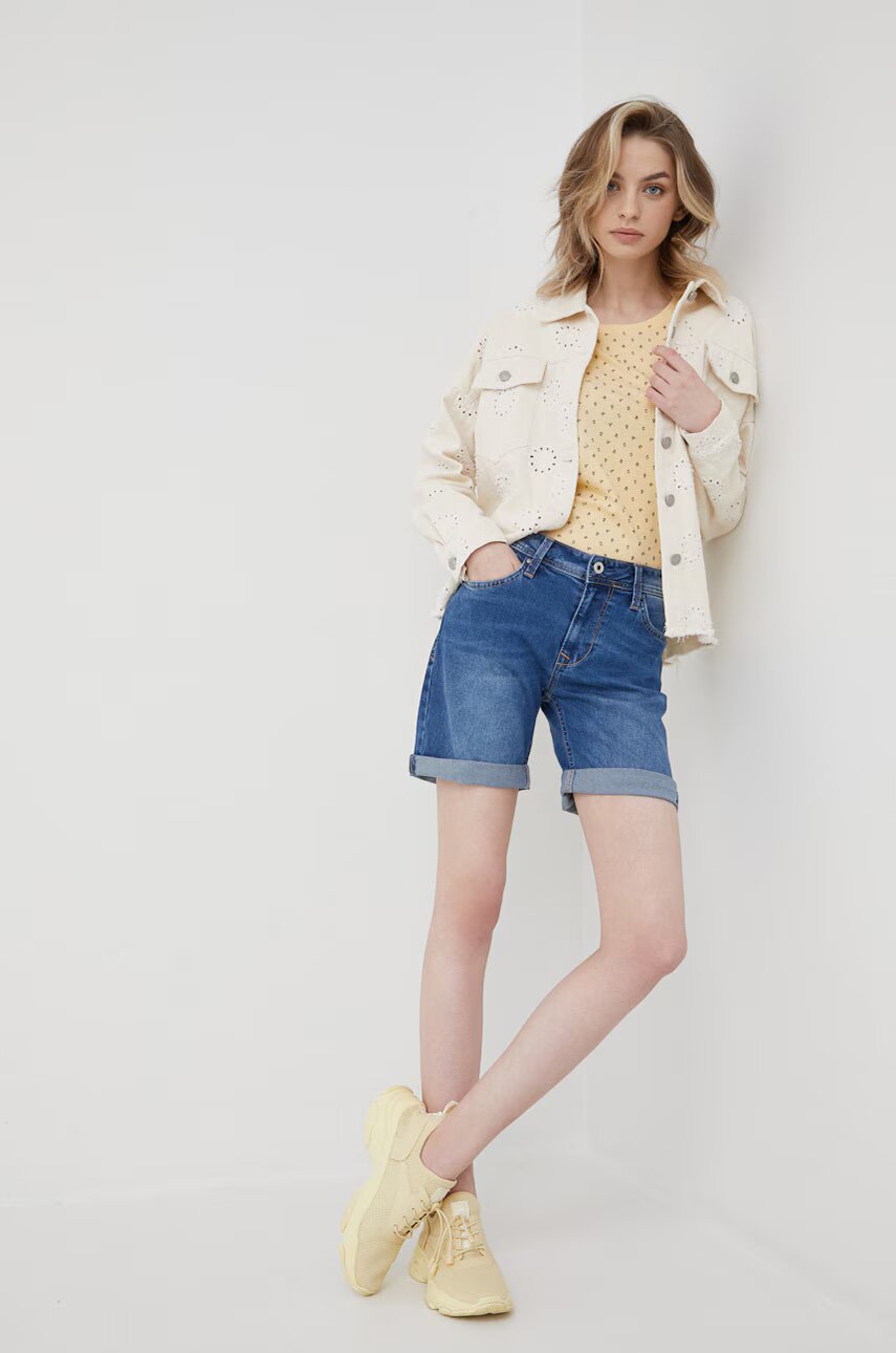 Pepe Jeans Дънкови къси панталони Poppy