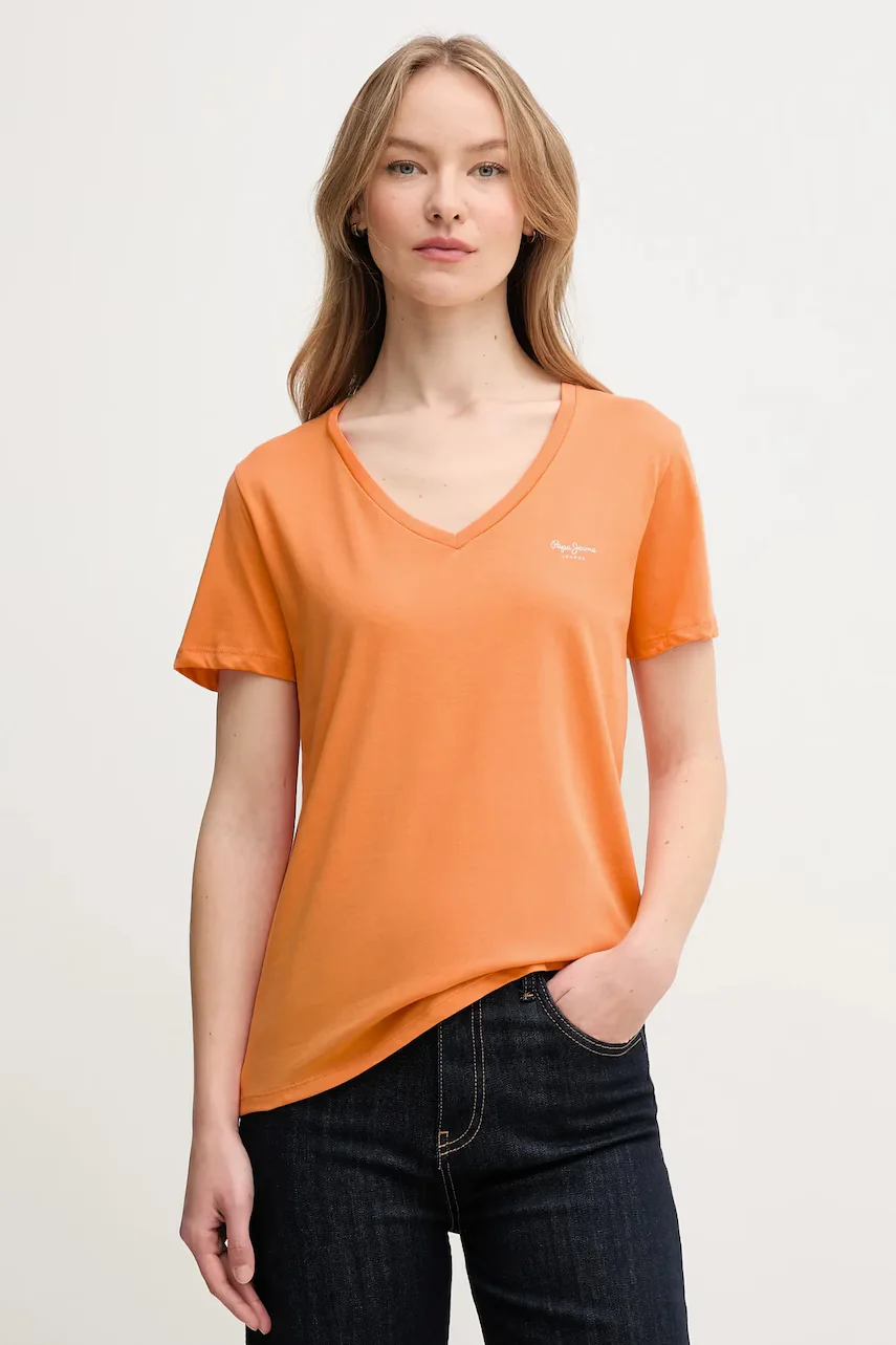 Pepe Jeans Памучна тениска MACY V-NECK