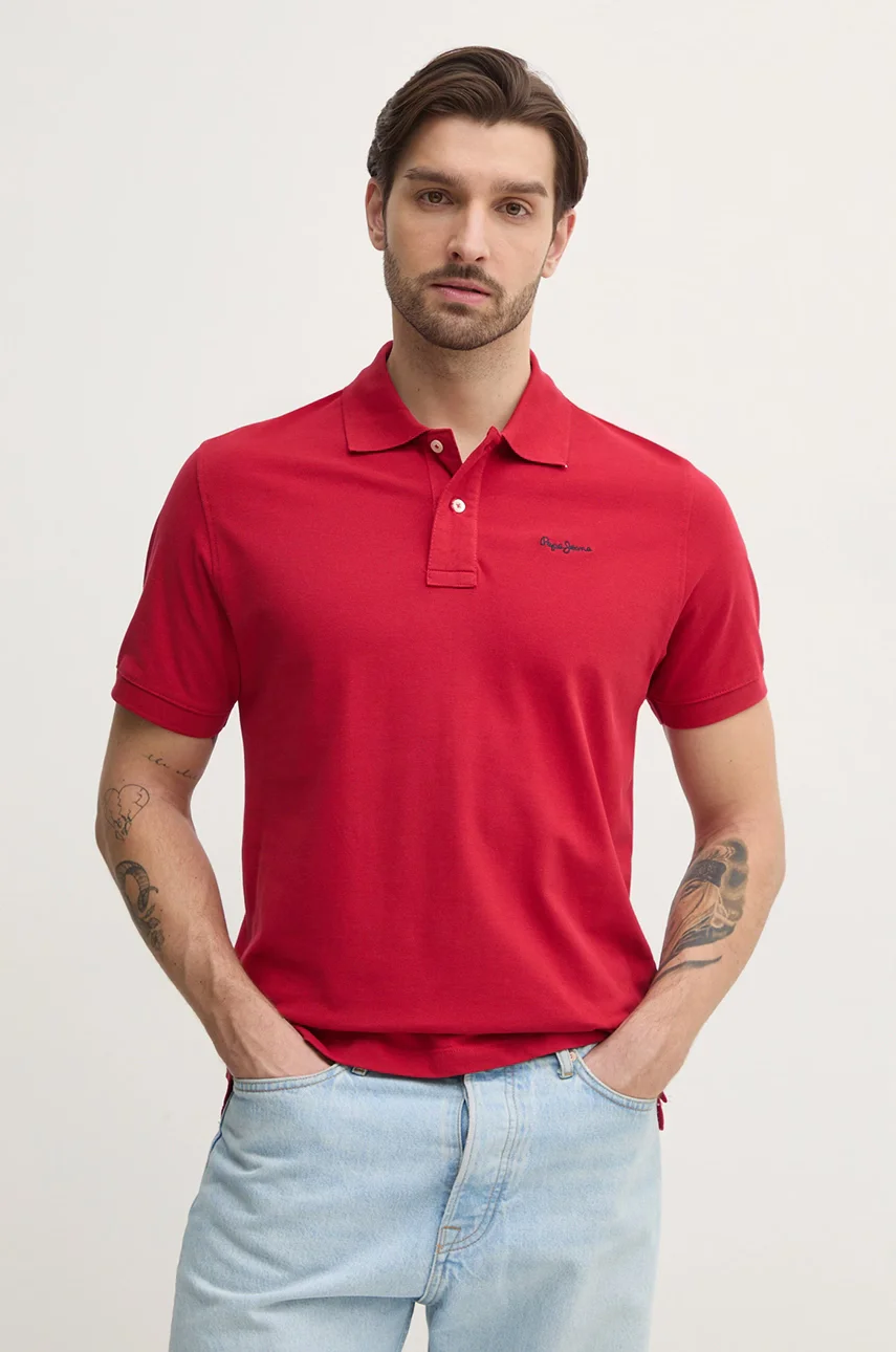 Pepe Jeans Памучна тениска с яка ESSENTIAL POLO CONTRAST LOGO