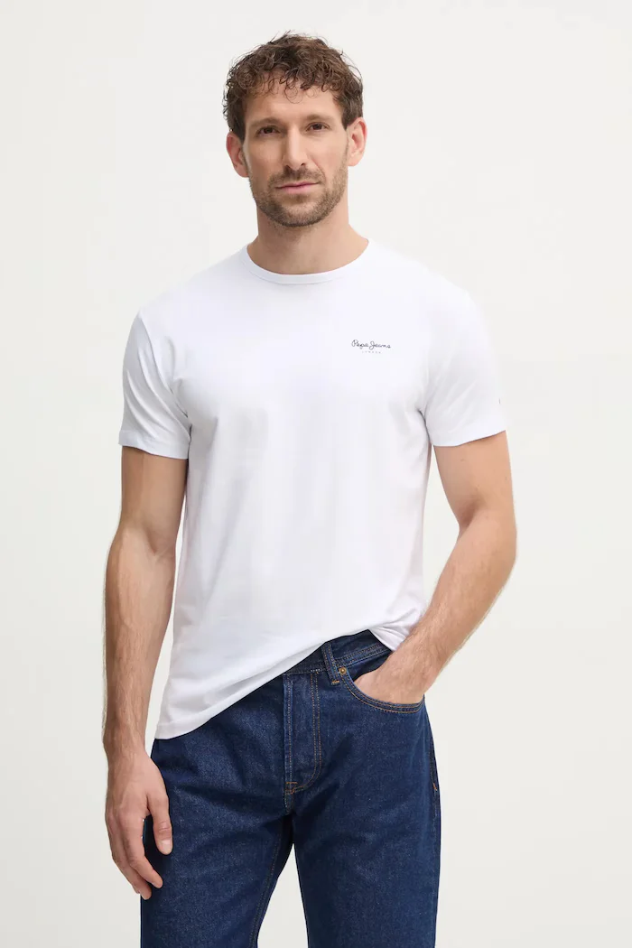 Pepe Jeans Тениска Original Basic в бяло с принт
