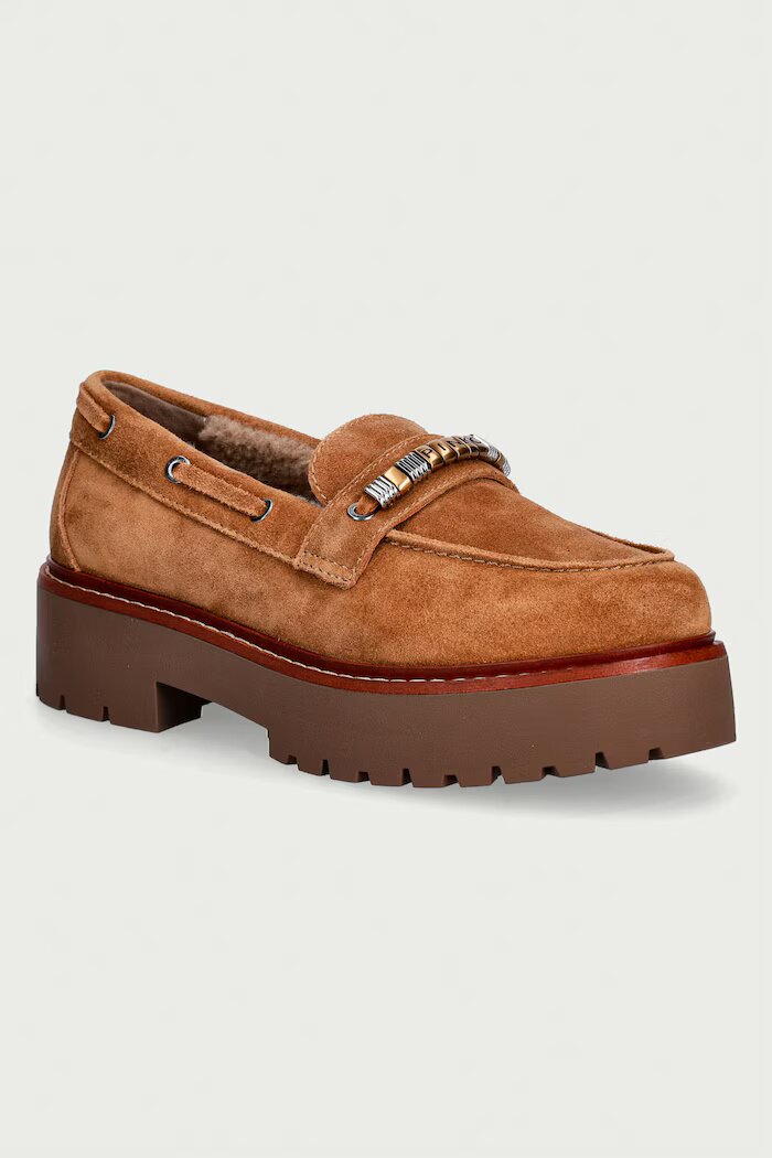 Pinko мокасини дамски от велур Margaret 02 кафяви SD0563P055GU8