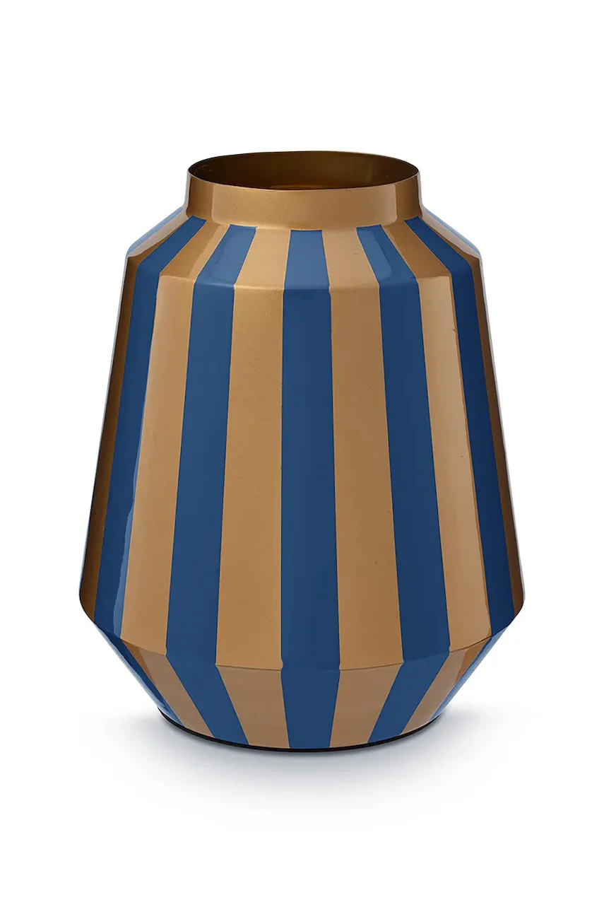 Pip Studio Декоративна ваза Stripes Navy-Gold 24 x 29 cm