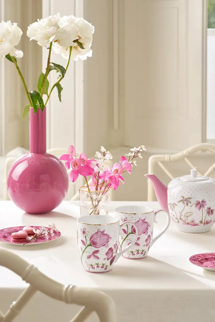 Pip Studio Комплект чаши Jolie Tulip 450 ml (2 броя) в розово