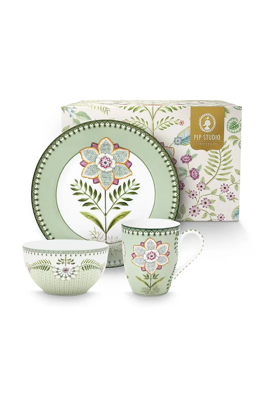 Pip Studio Комплект за закуска Lily&Lotus 350 ml (3 броя)