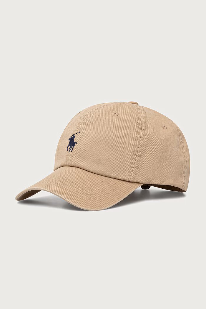 Polo Ralph Lauren Бейзболна шапка дамска от памук бежова 211912843