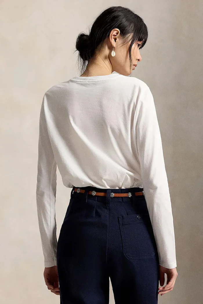 Polo Ralph Lauren блуза с дълги ръкави дамска от памук бяла 211B14604