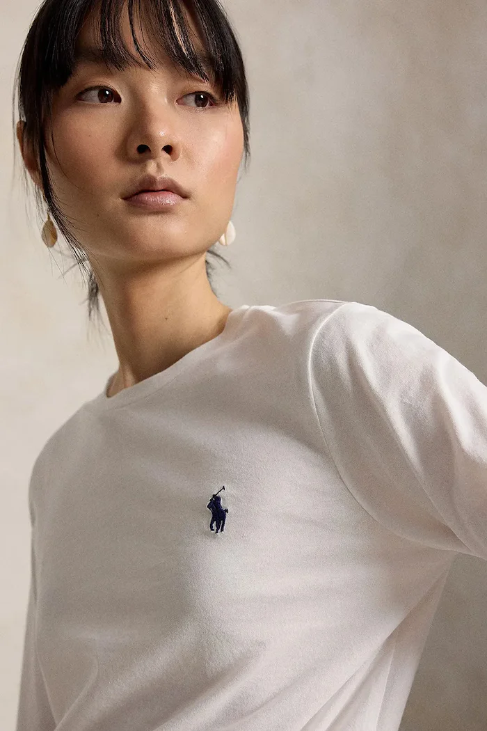 Polo Ralph Lauren блуза с дълги ръкави дамска от памук бяла 211B14604