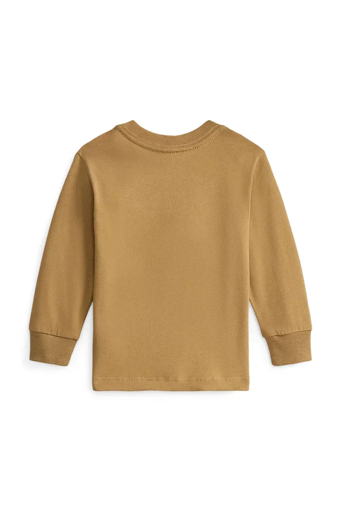 Polo Ralph Lauren блуза с дълги ръкави за бебе от памук кафява 320B30236001