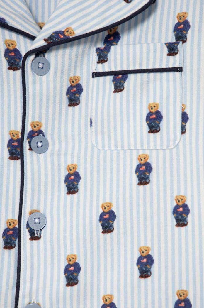 Polo Ralph Lauren Детска памучна пижама в синьо с десен