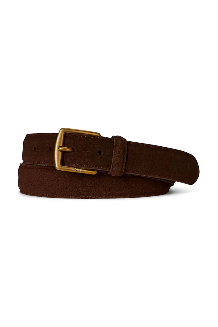 Polo Ralph Lauren колан мъжки от велур кафяв 405978787