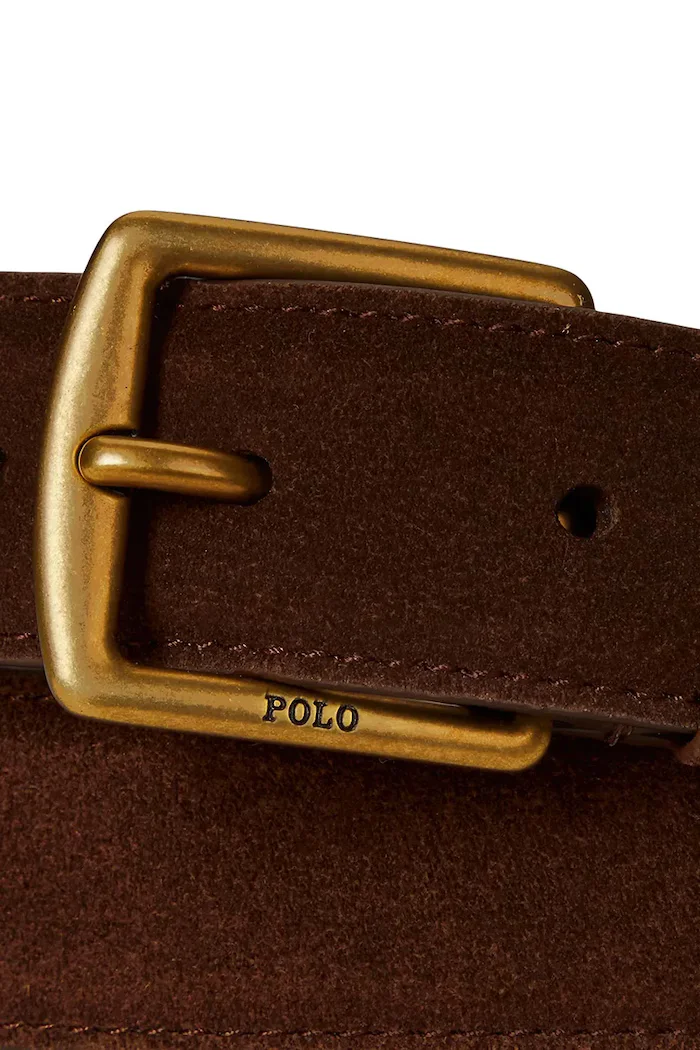 Polo Ralph Lauren колан мъжки от велур кафяв 405978787