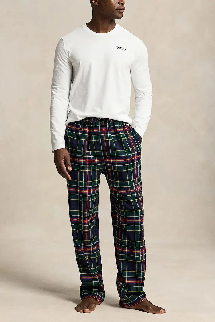 Polo Ralph Lauren пижама от две части мъжка от памук бяла 714950621