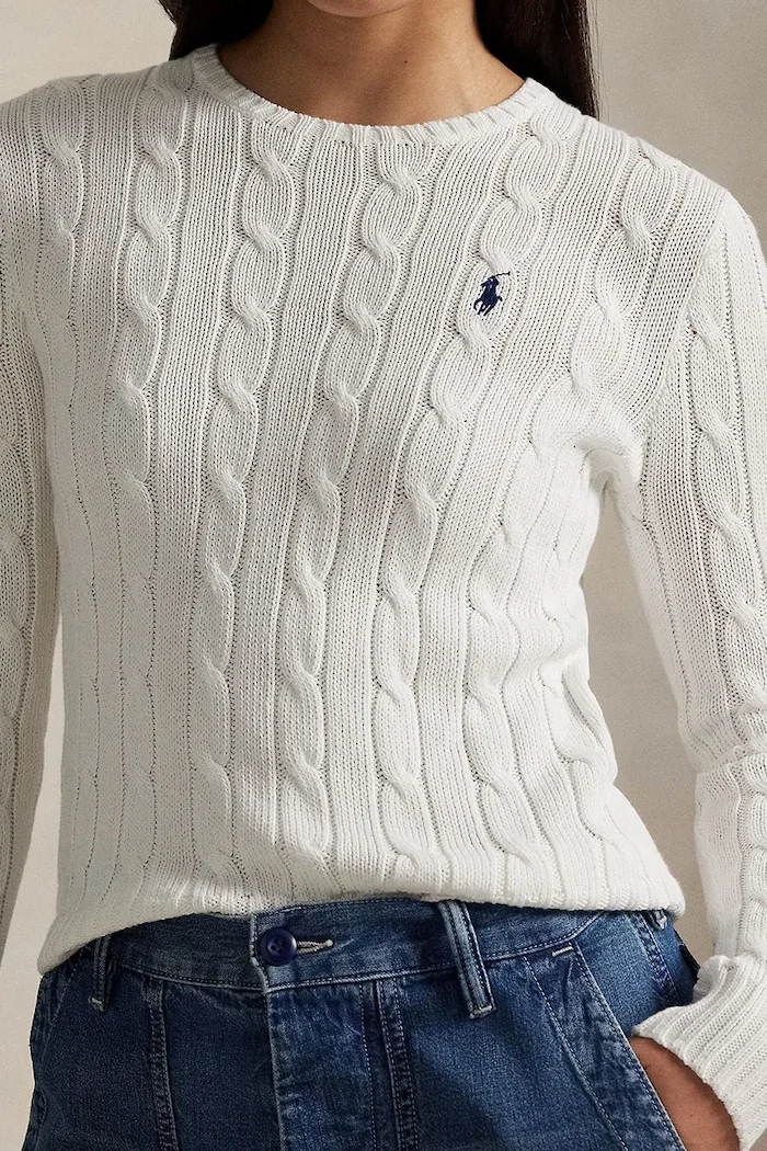 Polo Ralph Lauren пуловер дамски от памук бял 211971869