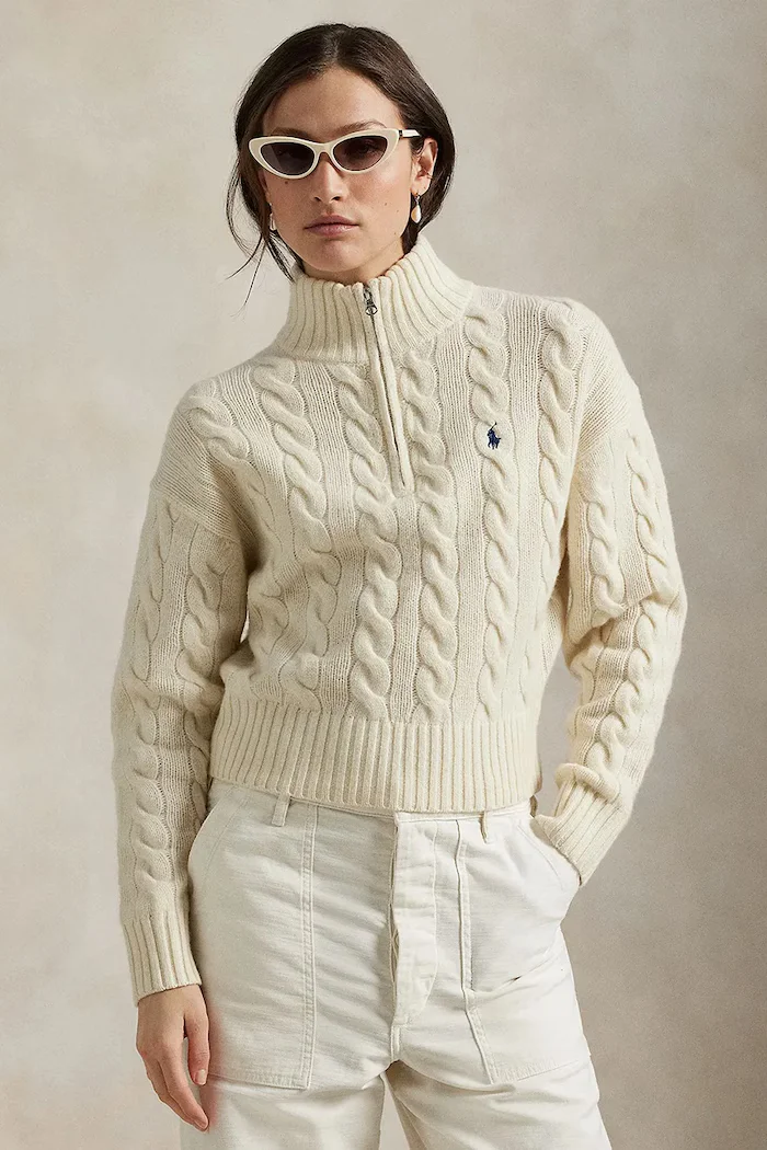 Polo Ralph Lauren пуловер дамски от вълна бял 211972130
