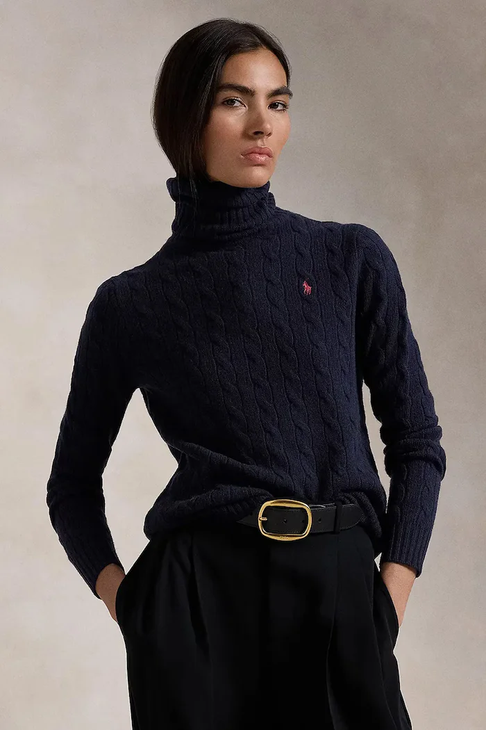 Polo Ralph Lauren пуловер дамски от вълна син 211888686