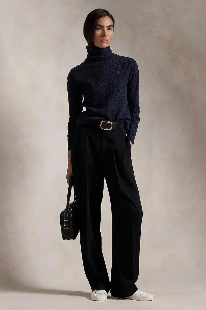Polo Ralph Lauren пуловер дамски от вълна син 211888686