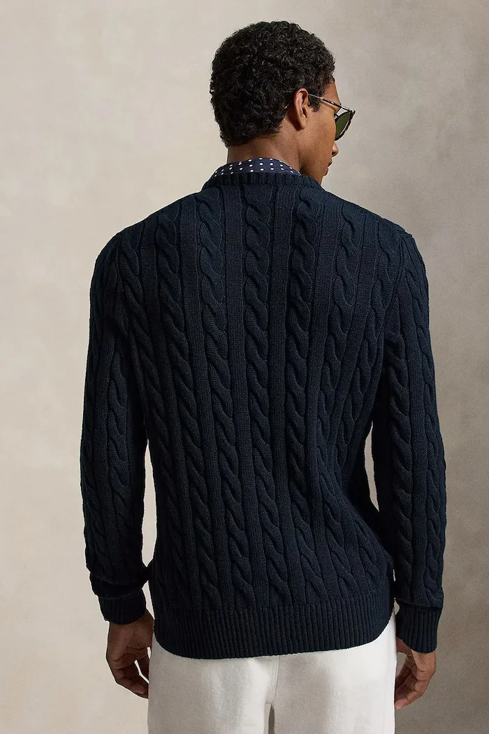 Polo Ralph Lauren пуловер мъжки от памук тъмносин 710775885