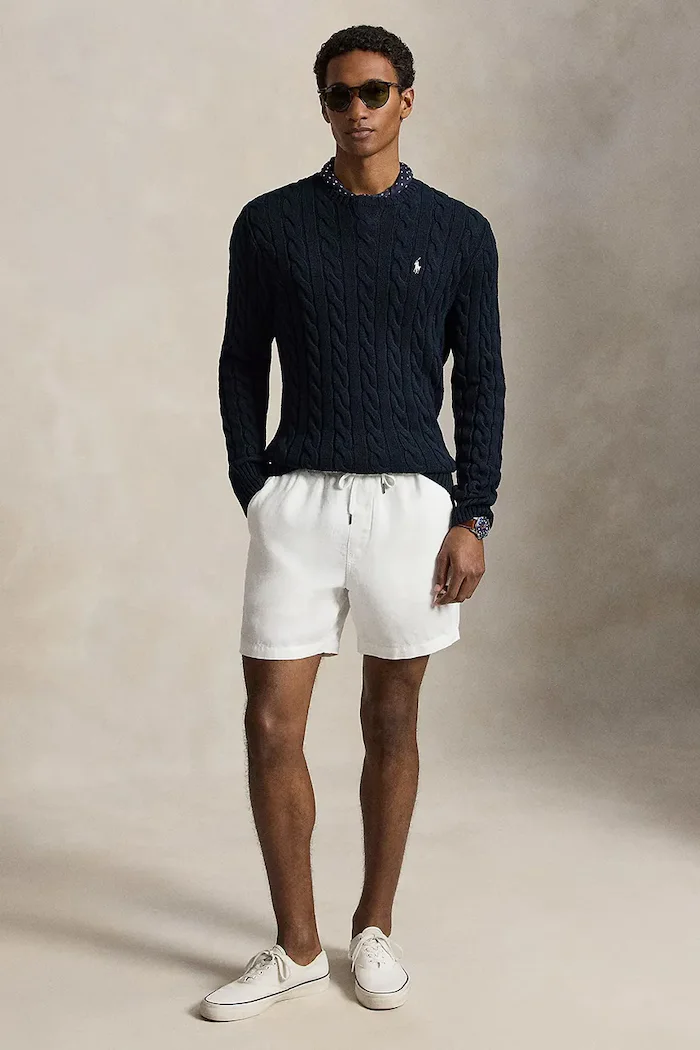 Polo Ralph Lauren пуловер мъжки от памук тъмносин 710775885