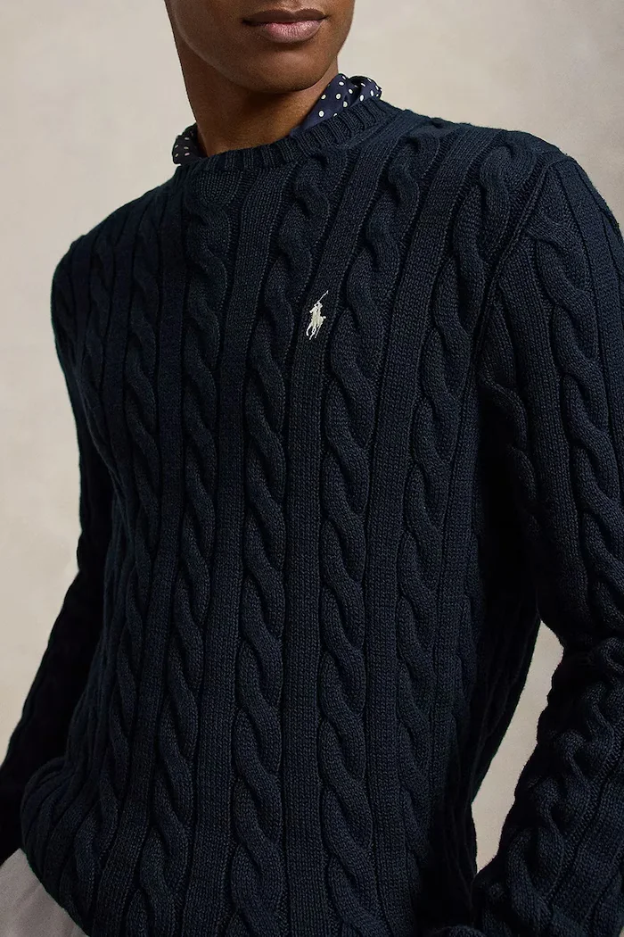 Polo Ralph Lauren пуловер мъжки от памук тъмносин 710775885