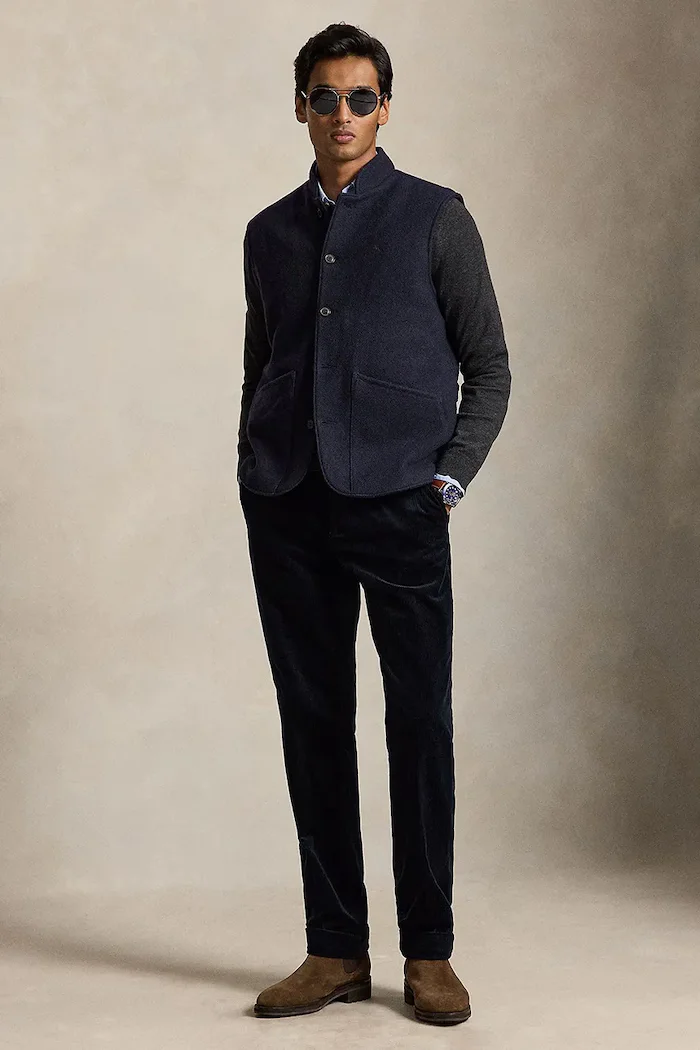 Polo Ralph Lauren пуловер мъжки от вълна сив 710954589