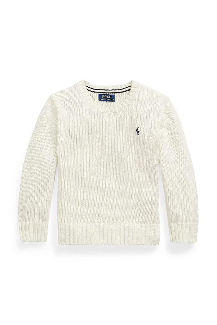 Polo Ralph Lauren пуловер за деца от памук бежов 322970429502