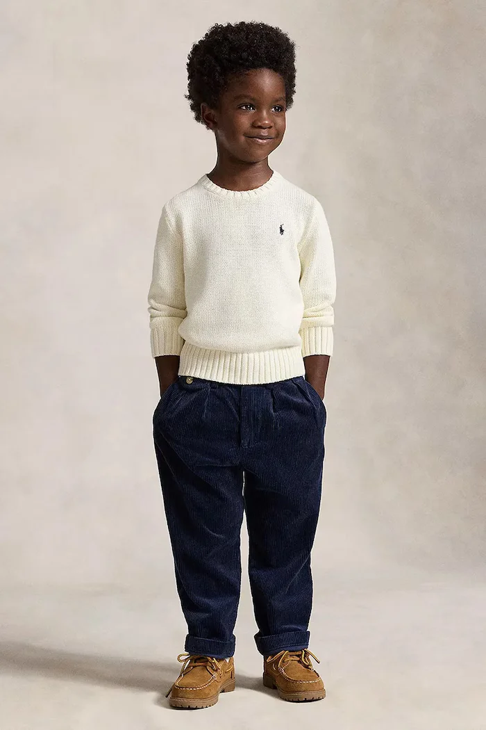 Polo Ralph Lauren пуловер за деца от памук бежов 322970429502