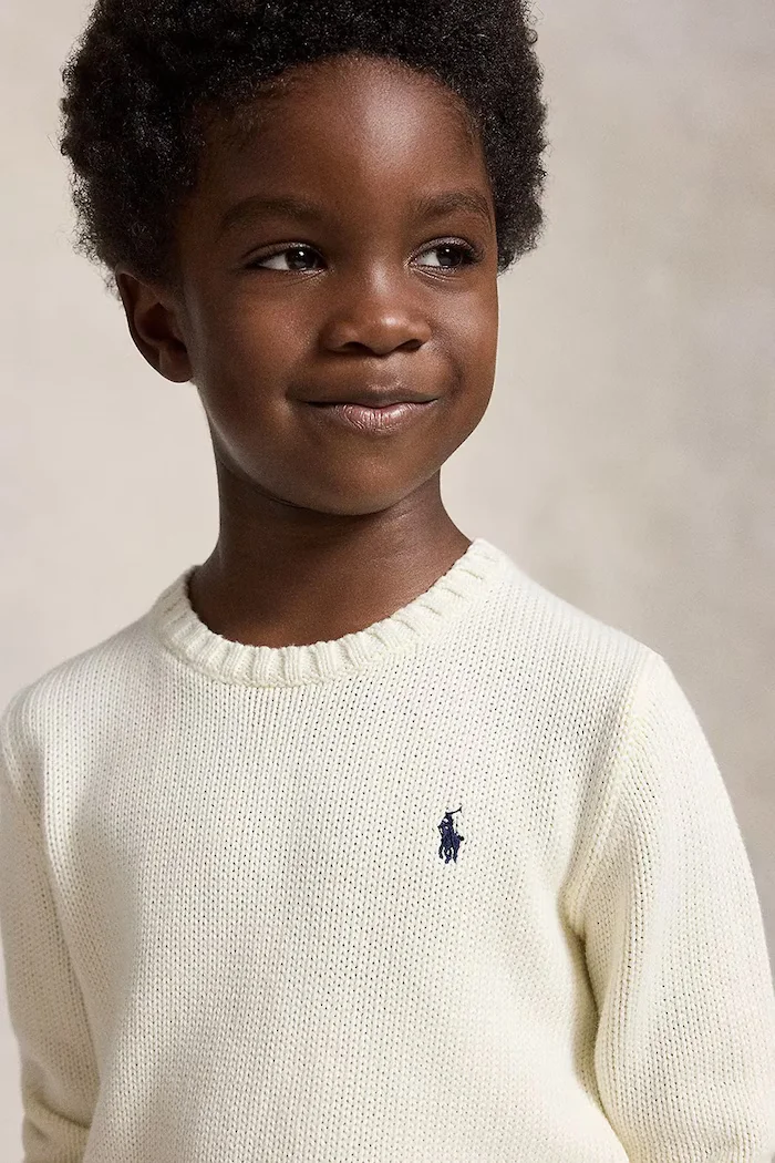 Polo Ralph Lauren пуловер за деца от памук бежов 322970429502