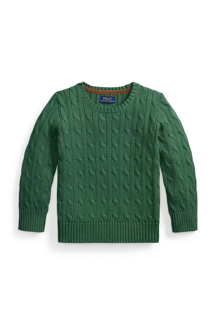 Polo Ralph Lauren пуловер за деца от памук зелен 322702674521