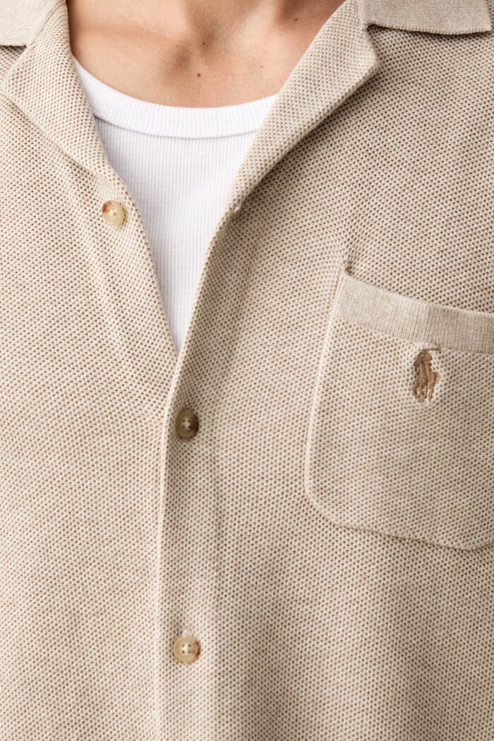 Polo Ralph Lauren риза мъжка от памук бежова 710P04442